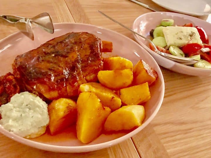 Slow cooked lamb and lemon potatoes