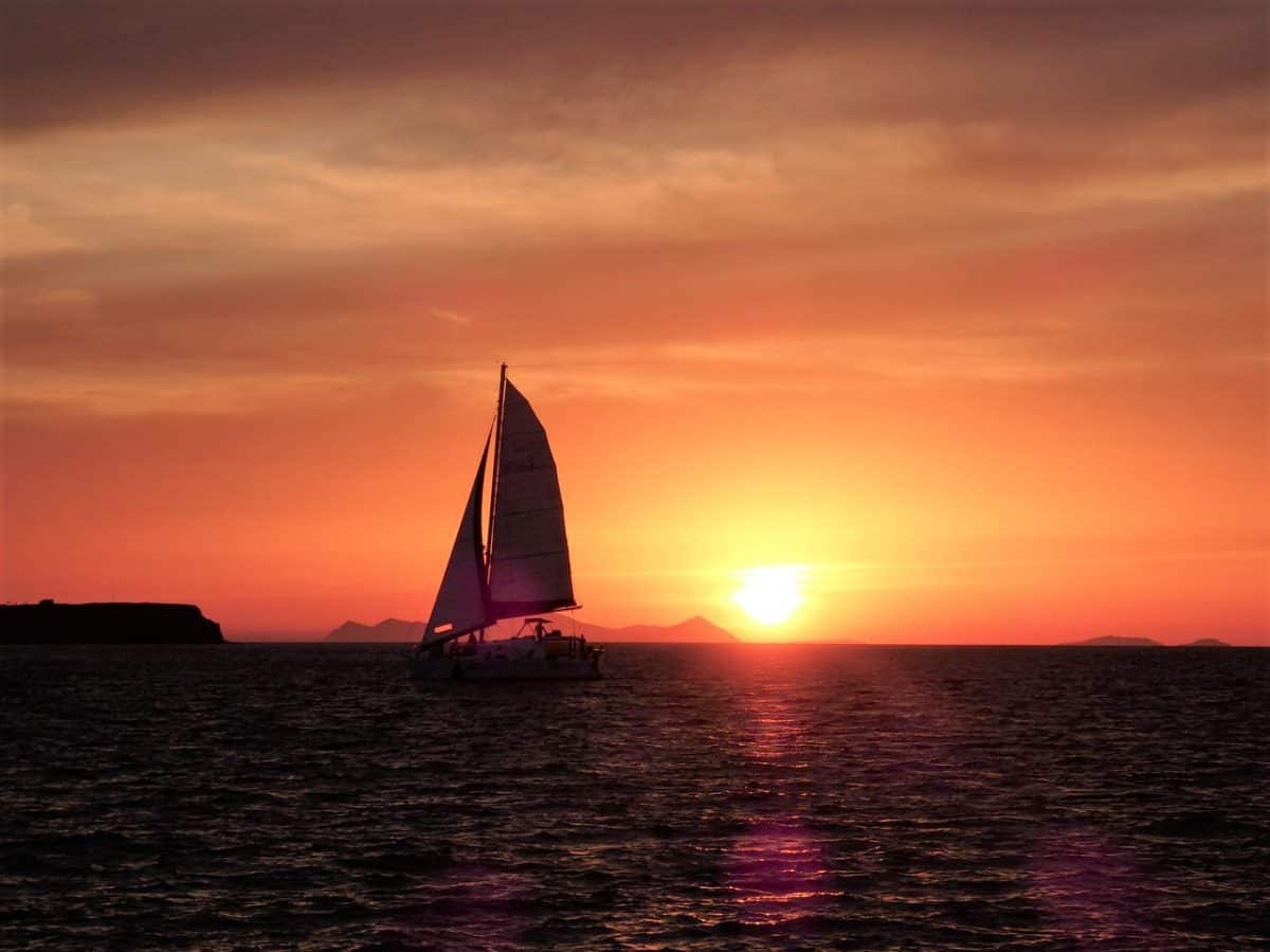 sunset on the caldera