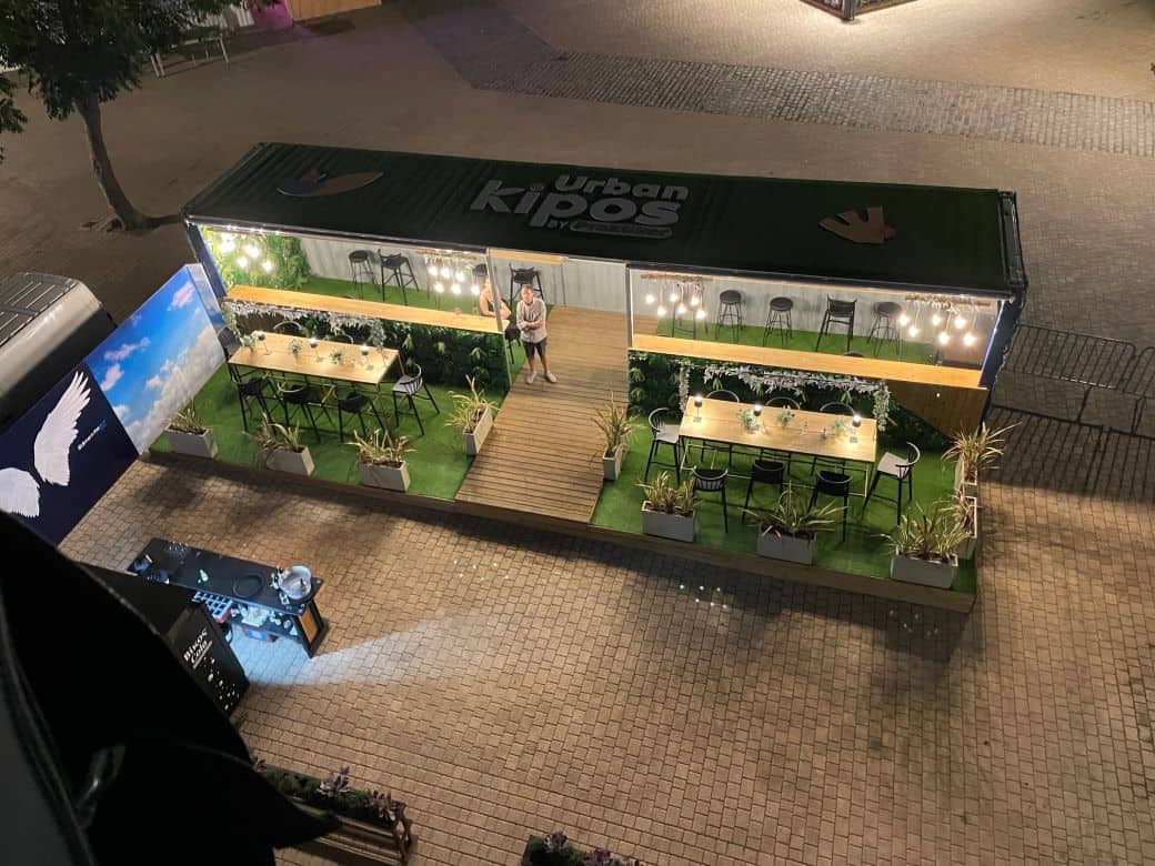 dinner in the sky athens lounge area